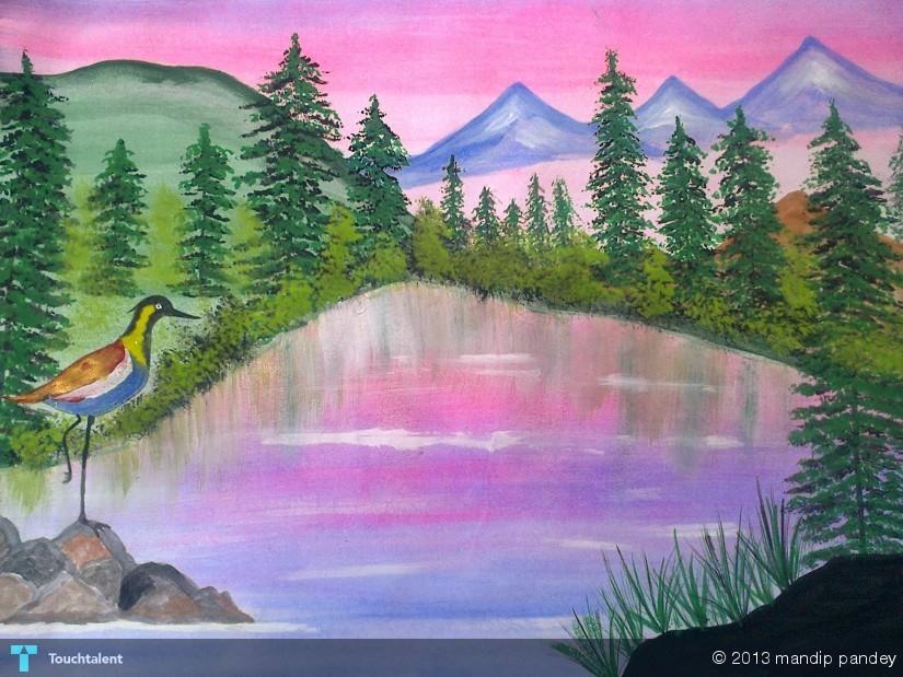 Bird In A Scenery Painting Mandip Pandey Touchtalent Bird In A Scenery Painting Mandip Pandey Touchtalent