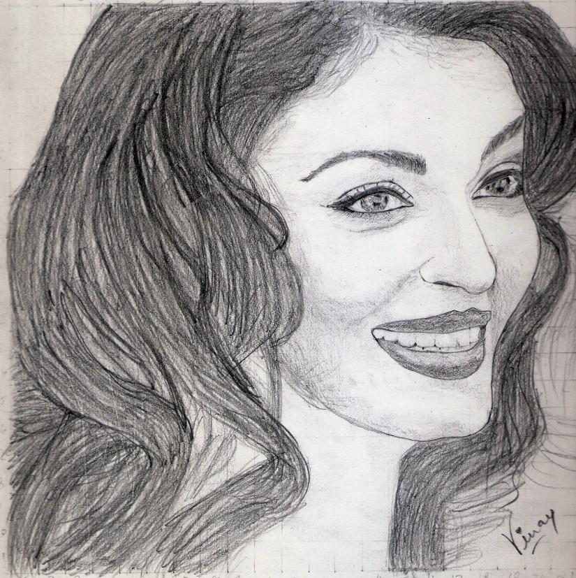 aishwarya pencil sketch touchtalent